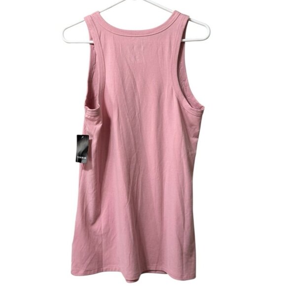 Torrid Super Soft Light Rib Knit Bleached Pink Tank Top Plus Sz 1X Lace Trim NWT - Picture 2 of 11